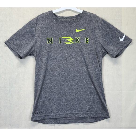 Nike 3 Brand Dri-Fit T-shirt Youth Large Gray Yellow - Picture 1 of 16